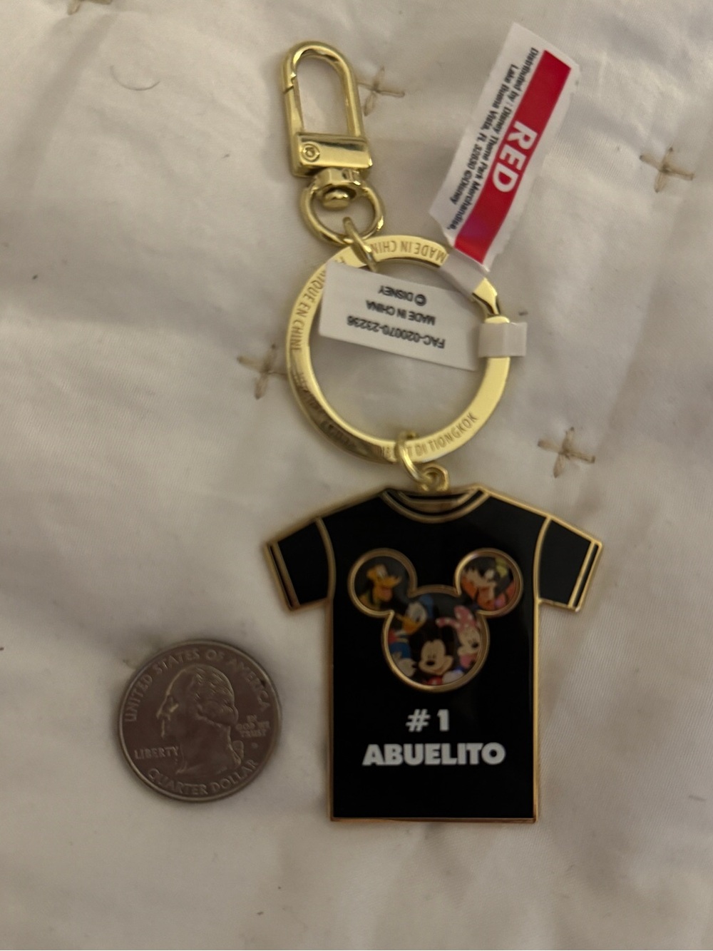 Disney “#1 Abuelito” Black shirt Keychain